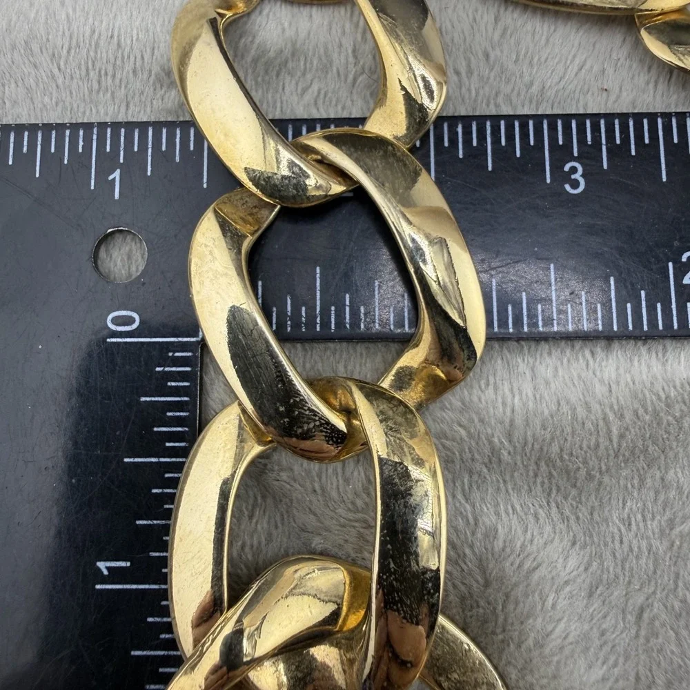 Vintage Estate Chunky Necklace Gold Tone Heavy 80s Chain 17